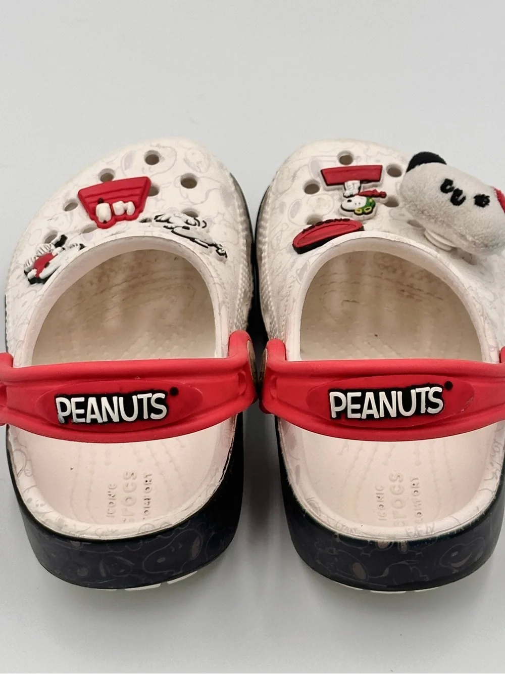 Toddler 8 White and Red Snoopy CROCS
